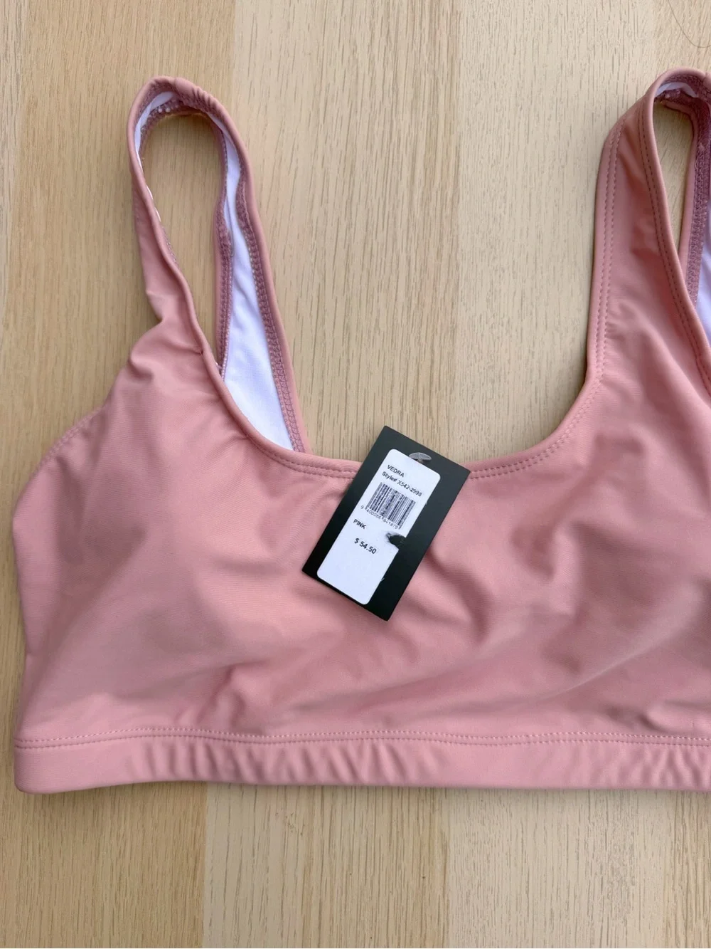 Frederick’s of Hollywood Vedra Bikini Top Ballerina Blush Pink Tank Shoulder XL